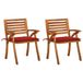 VidaXL Tuinstoel Terras Gecapitonneerde zitting Acaciahout 3 stuks