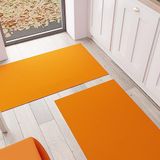 PETTI Artigiani Italiani - Tapijt voor keuken, loper voor keuken, antislip, wasbaar 52 x 140 cm, effen kleur, oranje, 100% Made in Italy