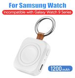 StarTech Samsung Magnetische, draadloze oplader - Draagbare oplader voor Samsung Galaxy Watch 8/7/6/5, 8 Classic, Active 2/1 - 1200 mAh - USB Type-C - Snel opladen - Wit