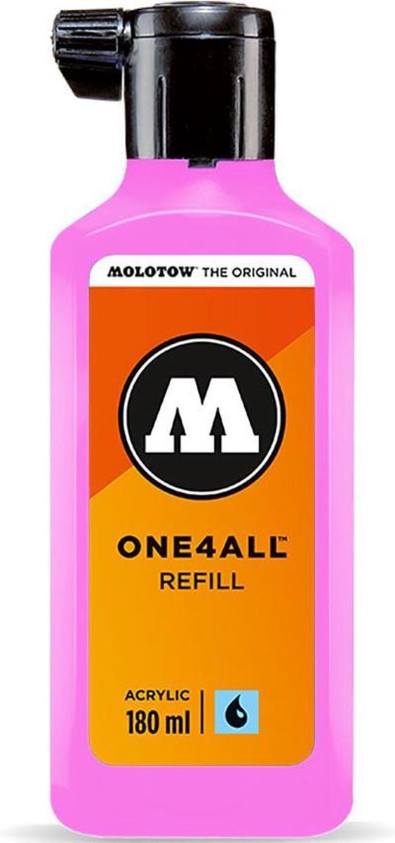 Molotow ONE4ALL™ - 180ml Fluoriserend Roze navul Inkt op acrylbasis