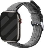 Strap-it Alcantara bandje geschikt voor Apple Watch bandje - Series 1/2/3/4/5/6/7/8/9/10/11/SE/SE2/SE3 in de maat: 38 / 40 / 41 / 42mm - bandje gemaakt van kunstleer - Smartwatchbandje met gespsluiting (grijs)