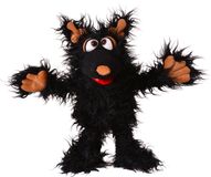 Living Puppets Monsters to go, Hapsweg, Wolf, Zwart, Stof, 35 cm