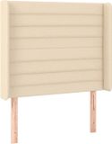 vidaXL Hoofdbord - Stof - Crèmekleurig - 93x16x118/128 cm