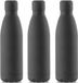 Merkloos / Sans marque Makito Western Europe (mkto) RVS waterfles/drinkfles zwart met schroefdop - 3x - 790 ml