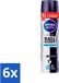 Nivea Deodorant spray Mannen Invisible Black & White Active Voordeelverpakking 6 stuks