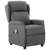vidaXL Massagestoel Lichtgrijs 93.5 x 67.5 x 101.5 cm Stof