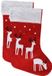 Gerimport Decoratie kerstsokken - 2x - rood - B27 x H46 cm - polyester - rendieren