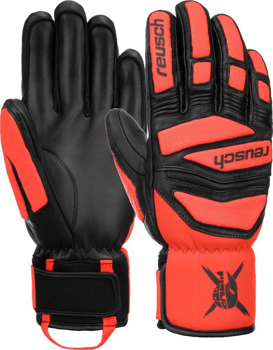 Reusch Fingerhandschuhe Worldcup Warrior DH Unisex Zwart-rood Maat 9,5 Waterdicht