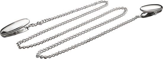 Zilverstad Servetklemmen met Ketting - Ovaal - Zilver - Verzilverd