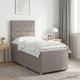 vidaXL Boxspringbed met matras met hoofdeinde Taupe 90 x 190 cm Stof