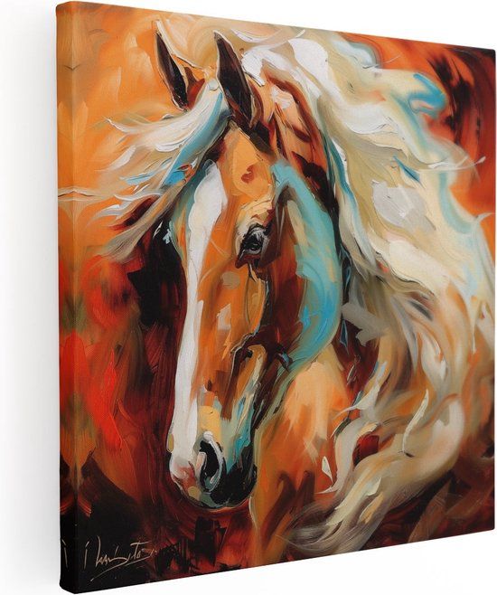 Artaza Canvas Schilderij Paard - 80x80cm - Canvas Print