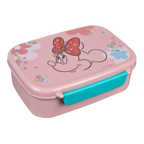 Scooli Minnie Mouse Lunch Container - Blue, Pink, Red - Rectangular - 2 Compartments