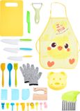 Nuvance Kindermessenset - 27-Delig - Kindermessen met Snijplank Schilmesje Kindermes Frietsnijder & schort - Koken voor Kinderen