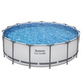 Bestway Steel Pro Max Zwembad Rond 457x122 cm - Opzetzwembad met Afdekzeil - Blauw