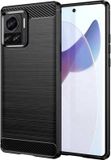 Techsuit Hoesje geschikt voor Motorola Edge 30 Ultra - Carbon Silicone Back Cover - Zwart