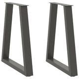 VidaXL Eettafelpoten 2 stuks V-vormig 60x(72-73,3) cm staal antraciet