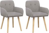 vidaXL Eetstoelen - 2 stuks - Bouclé - Lichtgrijs - 59 x 56,5 x 85 cm
