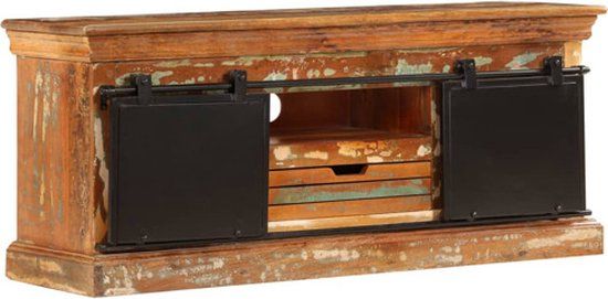 vidaXL TV meubel & entertainment center 110x30x45 cm massief gerecycled hout