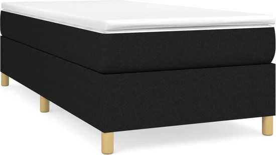 vidaXL Boxspring met matras stof zwart 90x190 cm