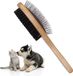Merkloos / Sans marque Nobleza Hondenborstel en Kattenborstel - Dubbelzijdige Dierenborstel - Maat S