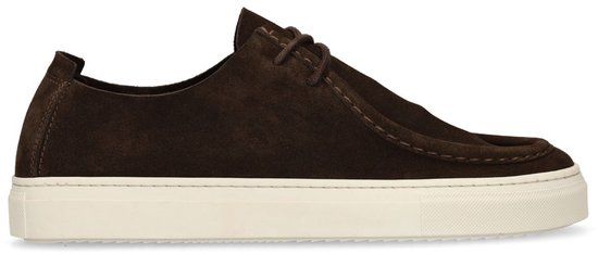 Manfield Heren Donkerbruine Suède Veterschoenen Maat 42