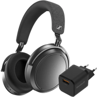 Sennheiser Momentum 4 Wireless Grijs + BlueBuilt Quick Charge Oplader met Usb A Poort 18W