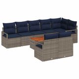 vidaXL Tuinbankenset 9 st Grijs poly rattan
