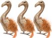 Merkloos / Sans marque Flamingo Kerstboomversiering - 3x - 13 cm - Brons - op clip - ornament