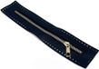 Allecto Fermeture éclair en cuir - Noir - 5,5 x 27 cm