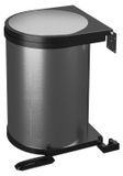 Poubelle encastrable - 12 litres - Acier inoxydable et plastique - Argent et noir