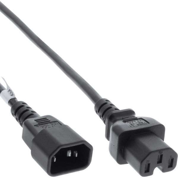 InLine Power Cable Extension C15 to C14 - 2m - Black