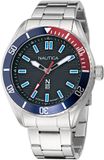 Nautica Finn Wereld Quartz Analoog Horloge Gunmetal En Blauw Behuizing: 100% Rvs , Armband: 100% Rvs 44 NAPFWS503