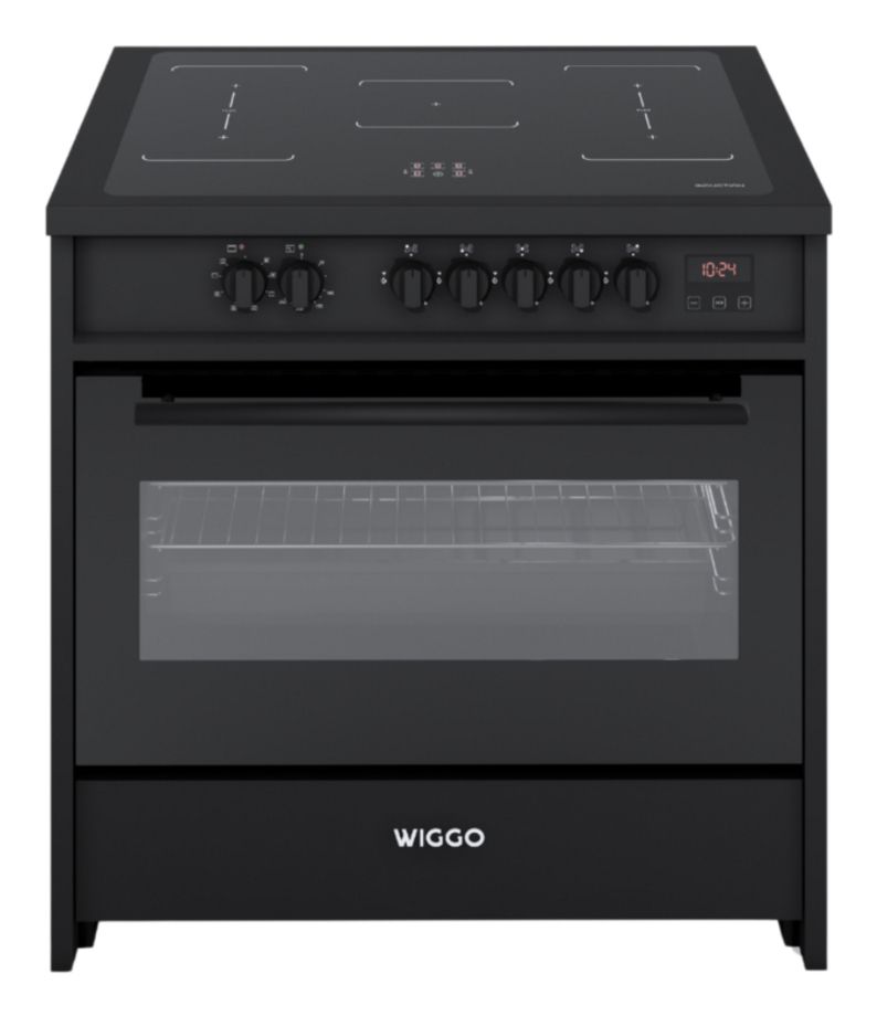 Wiggo WIO-E921A(BB) - 90cm Freestanding Induction Oven - 121L - Black