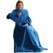 CelinaTex TV-deken knuffeldeken met mouwen en voettas 150 x 180 cm blauw koraal fleece sprei microvezel
