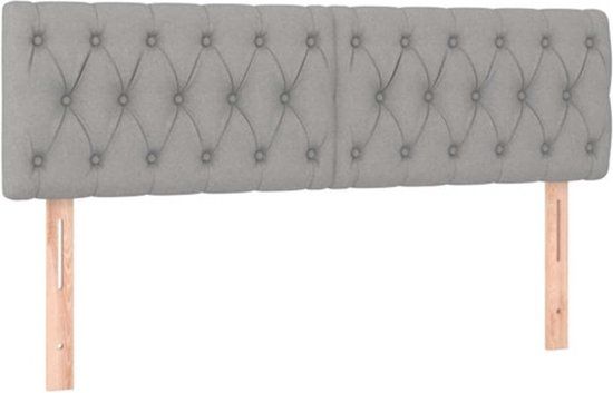 vidaXL Hoofdbord 160x7x78/88 cm stof lichtgrijs