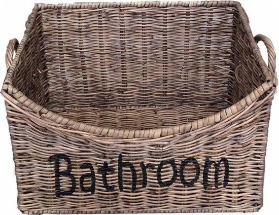 Sweet Living Rieten Badkamermand (M) - Bruin - Rechthoekig