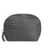Gillian Jones Pochette de maquillage en cuir matelassé avec fermeture éclair en métal noir