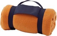 Merkloos / Sans marque Makito Western Europe Strand/picknick kleed oranje met afneembaar handvat 160 x 130 cm