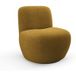 Jena Fauteuil De Salon Pivotant En Tissu Bouclette Moutarde