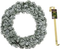 Imperial Couronne de Noël verte/blanche 60 cm avec neige artificielle et pendentif doré
