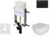 kielle Genesis New - Set de montage murale, toilette Oudee, sans bride, abattant softclose et boutons Gemini New III, noir mat