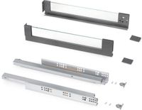 Emuca Vertex Outdoor Lade 40kg 93mm Hoog 450mm Diep Antraciet Grijs Staal Aluminium Glas