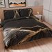 PETTI Artigiani Italiani - Dekbedovertrek 160 x 200 cm, microvezel beddengoed met digitale print + 1 kussensloop 50 x 80 cm - Made in Italy - zwart marmer