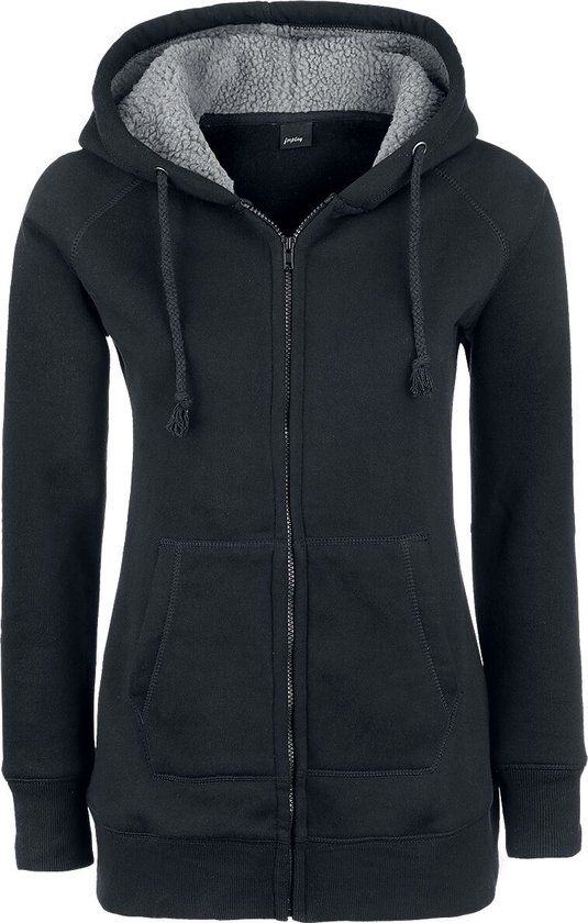 Forplay Teddy Hoodie Dames Vest met capuchon - zwart - S