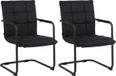 CLP Gandia Set van 2 Eetkamerstoelen - Leder - zwart