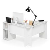 Furinno Indo L-vormige Desk wit