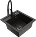 Mexen Vito évier en granit 1 cuve avec robinet de cuisine Aster, noir/or métallique
