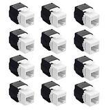 kwmobile 12 stuks Cat6 RJ45 niet-afgeschermde keystone module jacks