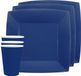 Santex Feest/verjaardag servies set - 10x bordjes en bekertjes - kobalt blauw - karton