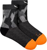 SALEWA Pedroc Camo AM QRT Sokken - Unisex - Maat 45-47 - Oranje/Grijs/Wit/Zwart